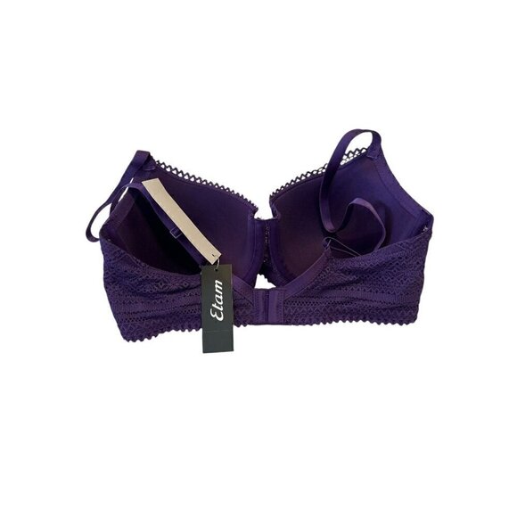 Etam Sublime Classique Dark Purple Underwire Bra, 32DD - Picture 3 of 7